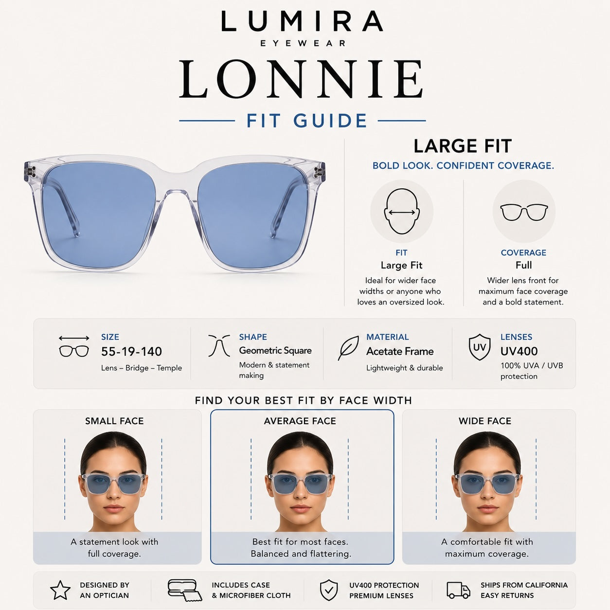LONNIE Silver Ocean Blue